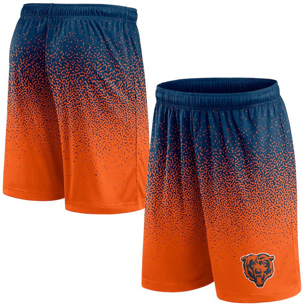 Men's Chicago Bears Navy/Orange Ombre Shorts Men's Chicago Bears Navy/Orange Ombre Shorts